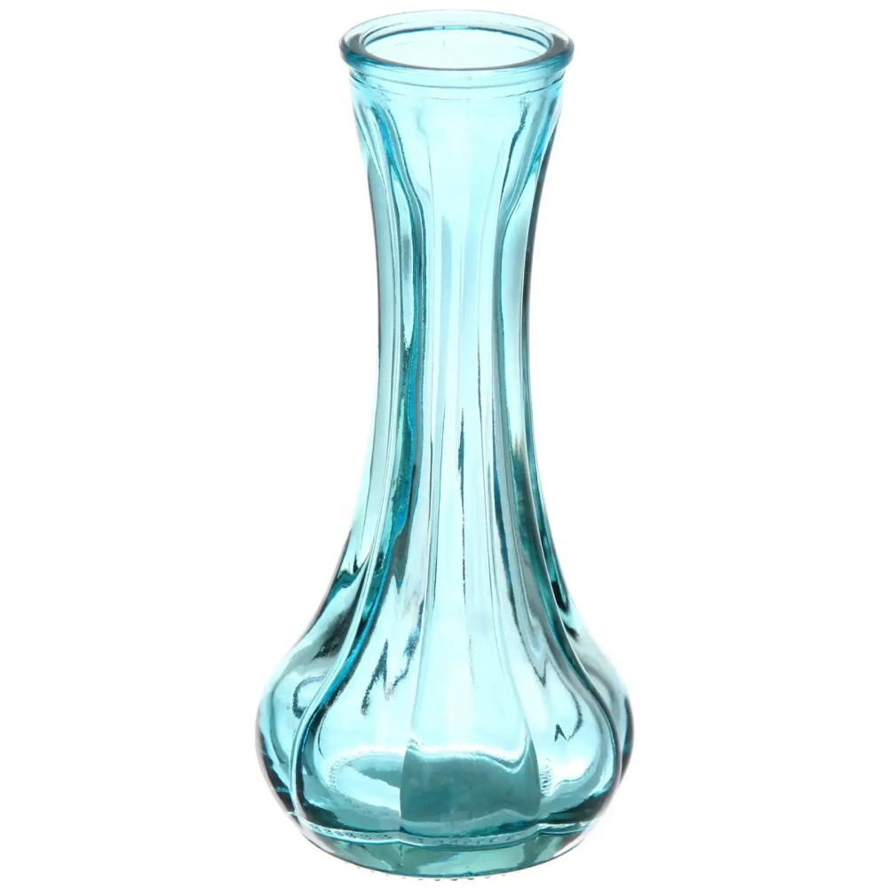 Ваза стеклянная «Муза» 4*16см бирюзовая