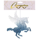Подвеска «Волшебный Пегас» 13*12,5 см, Белый/Голубой