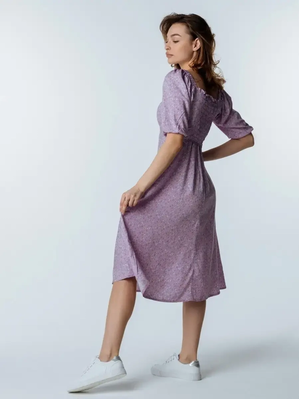 Платье летнее легкое крестьянка в цветочек