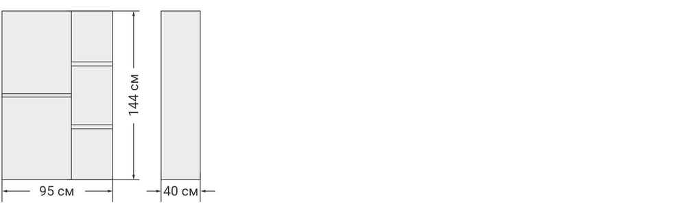 Шкаф-витрина Сплит Крафт табачный, Серый графит