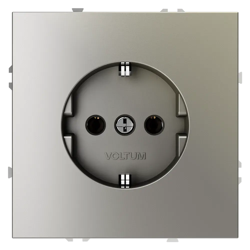 Розетка встраиваемая VOLTUM S70 с заземлением 16А, (шелк)