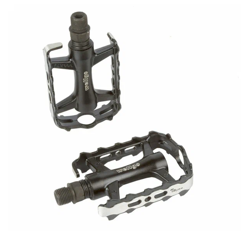 Педали Wellgo MTB алюминиевые, 102x64x24мм, резьба 9/16", шариковые подшипники, серебристо-черные (50)