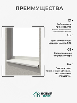 Отлив оконный, длина 2000мм, полка 250мм, Зеленый (RAL 6005), 0,45мм, комплект 2 шт.