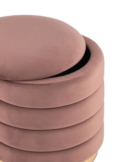 Пуф Франсис с ящиком велюр пыльно-розовый