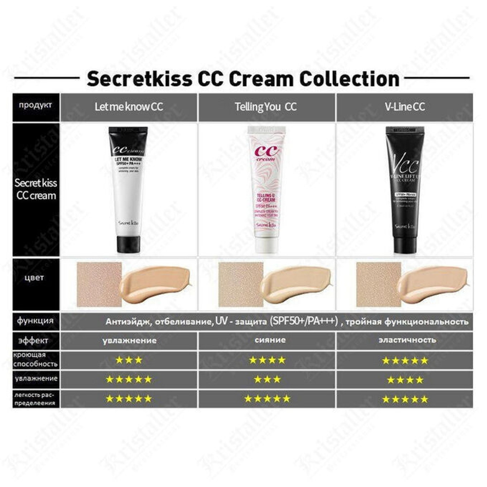 СС осветляющий крем для увлажнения и сияния Secret Key Telling U CC Cream SPF50+ PA+++ 30 мл