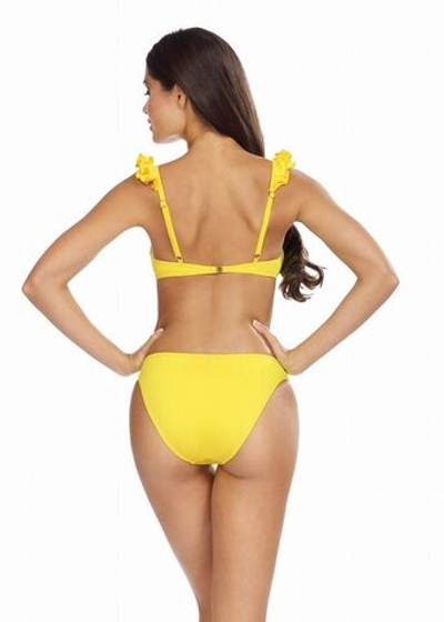 Яркий раздельный купальник с крылышками на бретелях лифа (Размер: 75C/38) (Цвет: желтый)