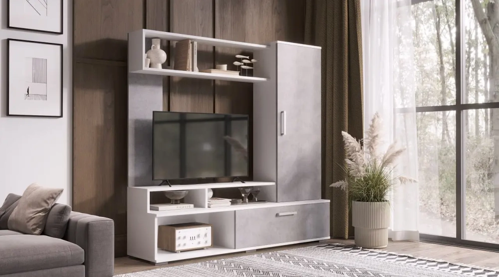 Гостиная Грейс Белый/Цемент светлый