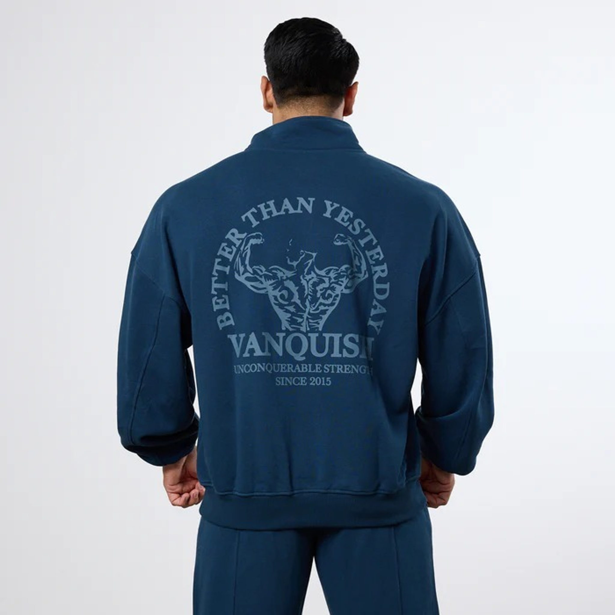 Толстовка VANQUISH Unconquerable Quarter Zip Sweater Midnight Blue