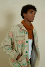 Куртка Soeurs с Красными Розами / Rose бежевая