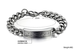 Браслет мужской с пластиной Steelman mn00106