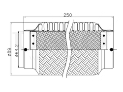 Гофра глушителя 64x250 мм InnerBraid UNIO EXP-64250