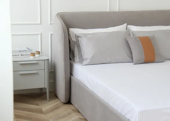 Кровать с подъемным механизмом Classic 160 см (серый, велюр)