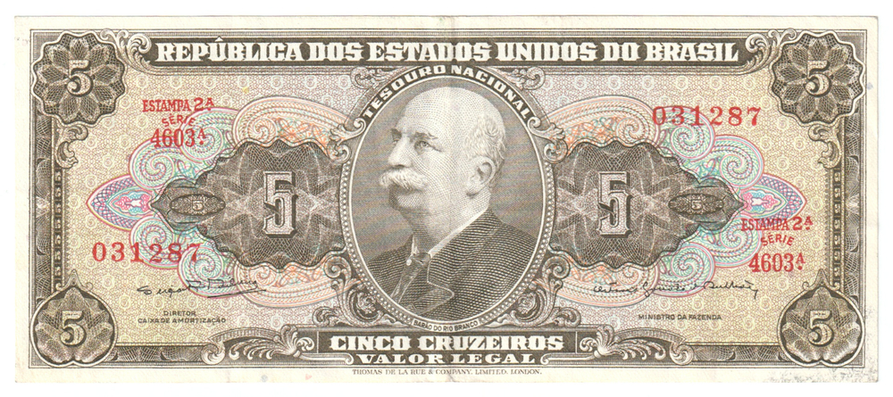 Brasil, 5 Cruzeiros, 1950 - 1964, XF