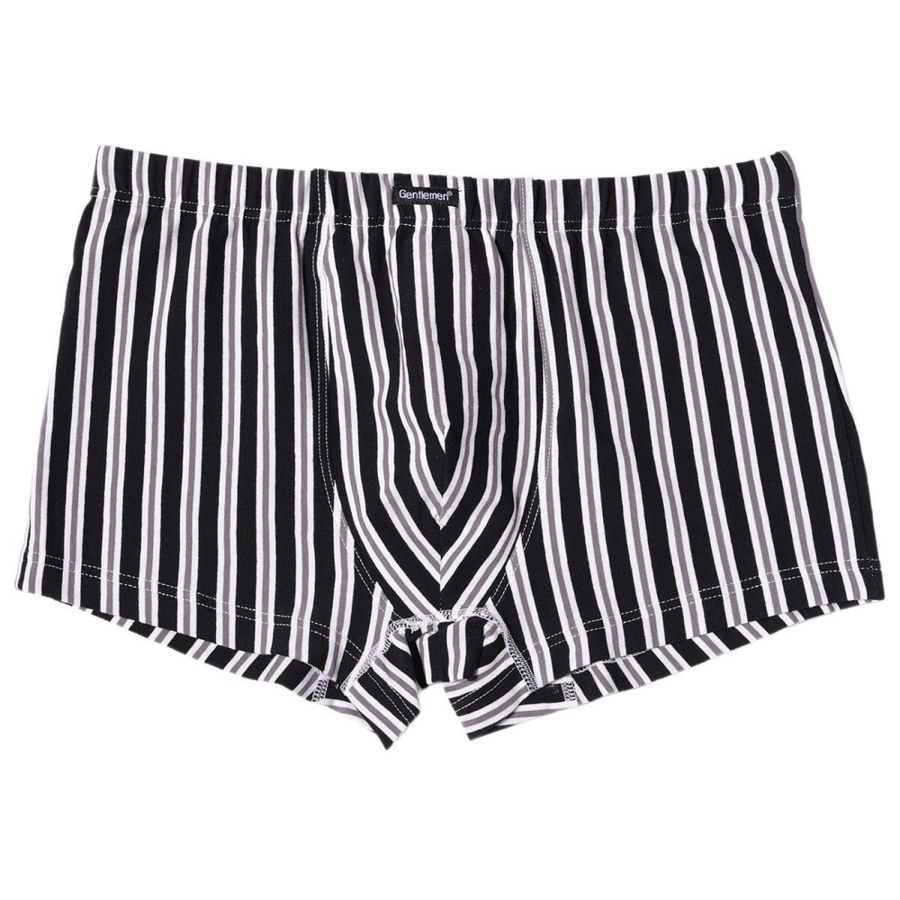 Черно-белые мужские трусы-боксеры (Размер: XL) (Цвет: черный с белым)