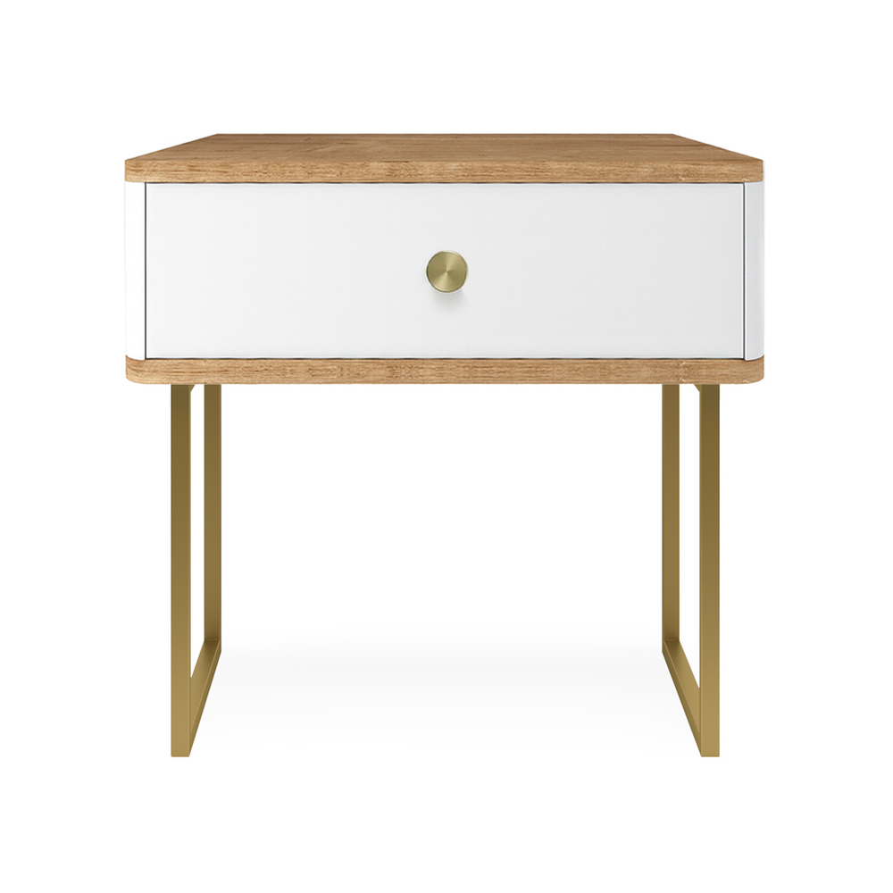 Тумба прикроватная на ножках ROYAL 5301 эко (Дуб Кантри-Золото-р.золото)