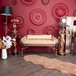 Банкетка Флоренция Премиум Орех(Д) Каледония Даймонд Мокка Амбер