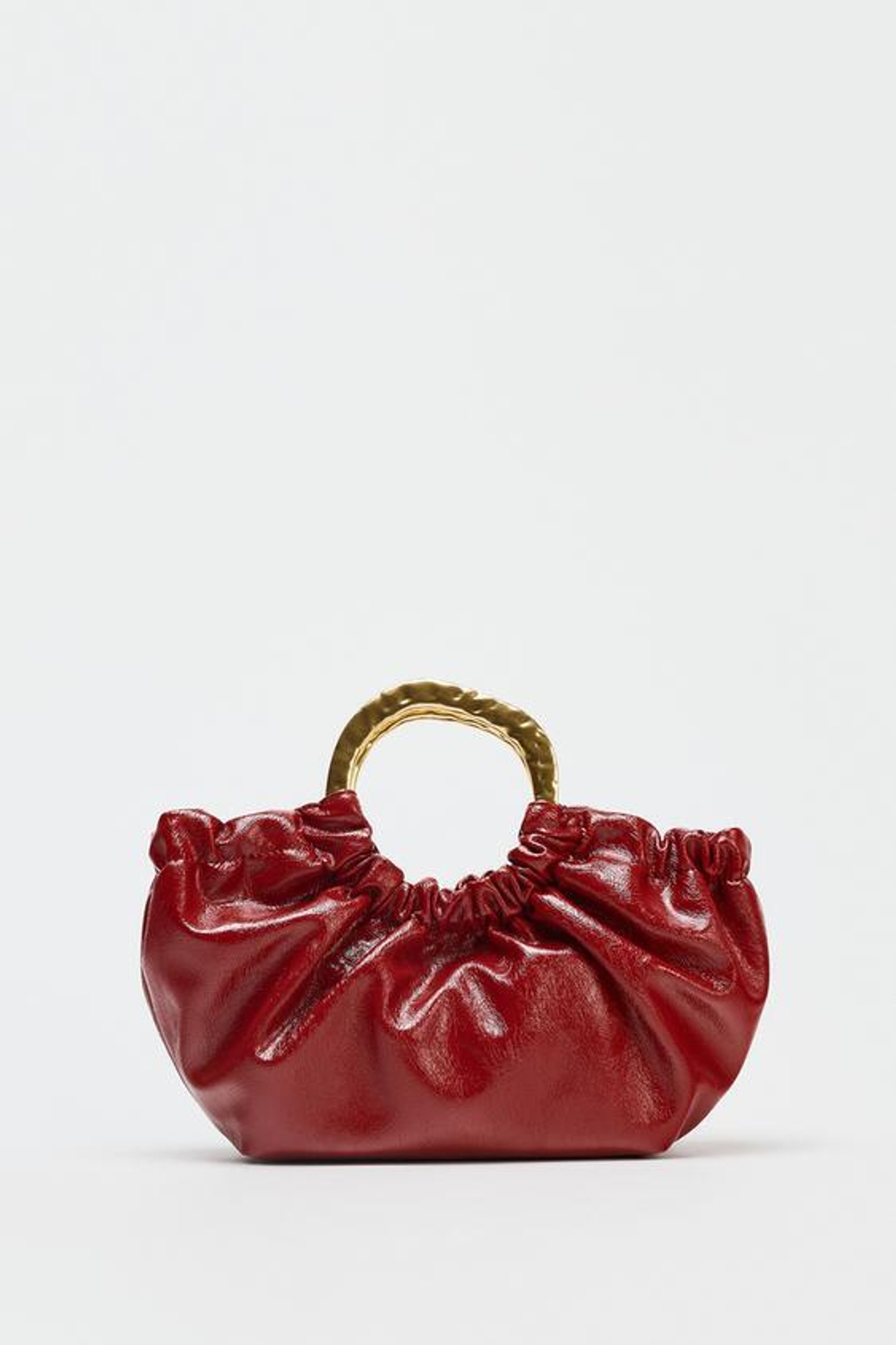 ZARA СУМКА СО СБОРКАМИ, КРАСНЫЙ