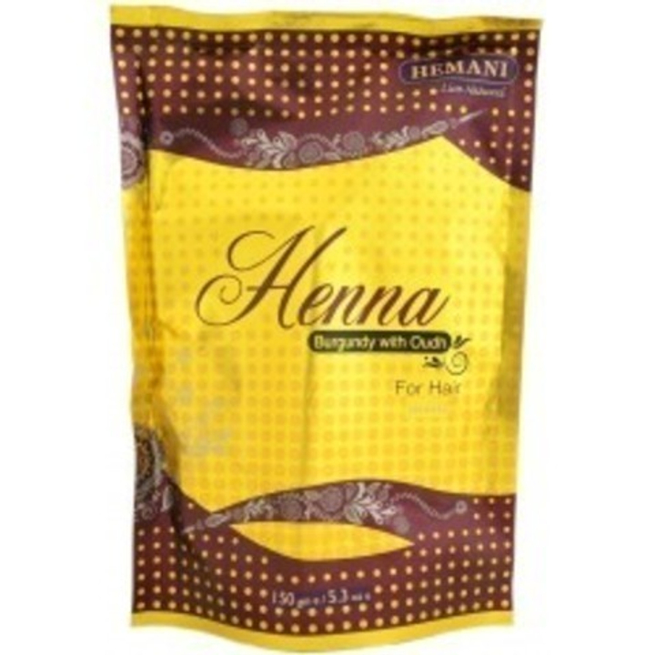Хна для окрашивания волос и рук Hemani Henna Burgundy with Oudh for hair Хна Бургундия с Удом, 150 гр