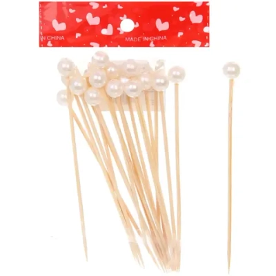 Шпажки для канапе 12 см «Жемчужные переливы» 20 шт, белый