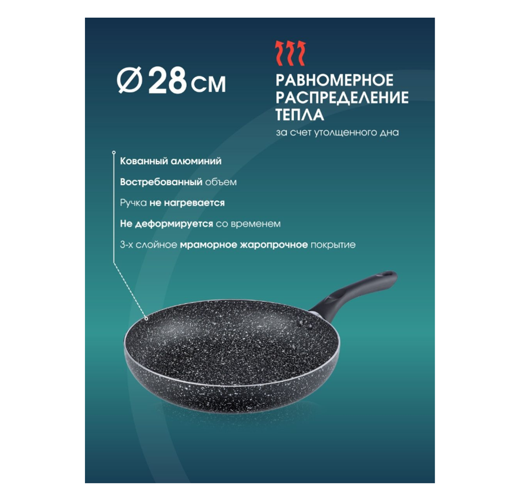 Сковорода Bekker BK-7819 28 см.