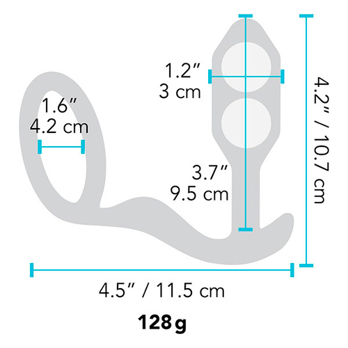 Эрекционное кольцо с анальным плагом B-vibe Snug & Tug BV-018-BLK