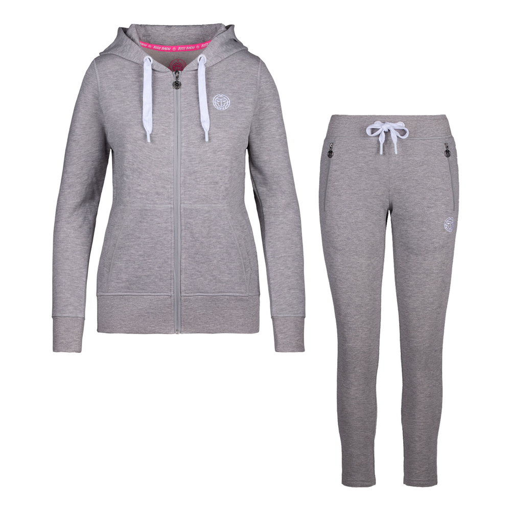Женские теннисные Костюмы BIDI BADU Dalila Basic Tracksuit Women - Lightgrey, White