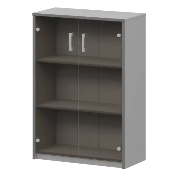 Стеллаж средний с тонированным стеклом А-304/А-стл304тон Серый 770x365x1220 Арго