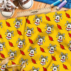 Ткань оксфорд 600 белые колокольчики и опадающие листья дуба