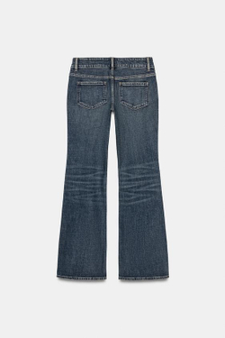 ZARA ДЖИНСЫ TRF BOOTCUT С НИЗКОЙ ПОСАДКОЙ, СИНИЙ