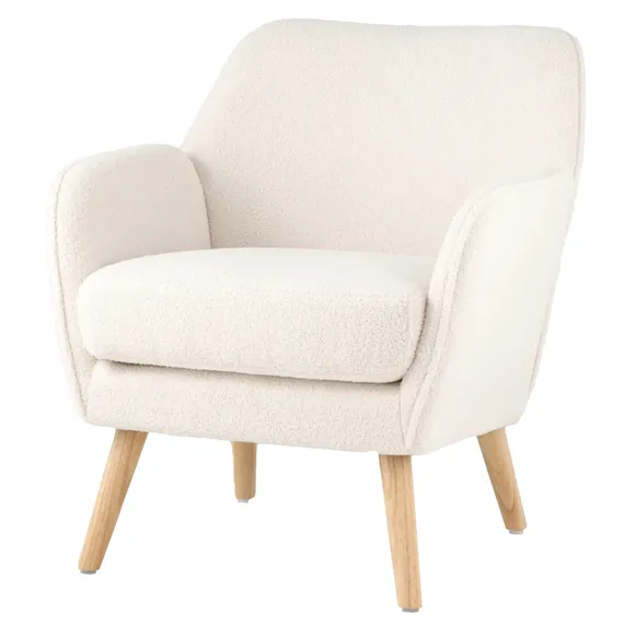 Кресло Richie, белая обивка тедди