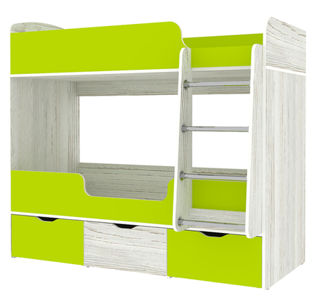 Кровать двухъярусная КарИВи Малыш Двойняшка Винтерберг Лайм