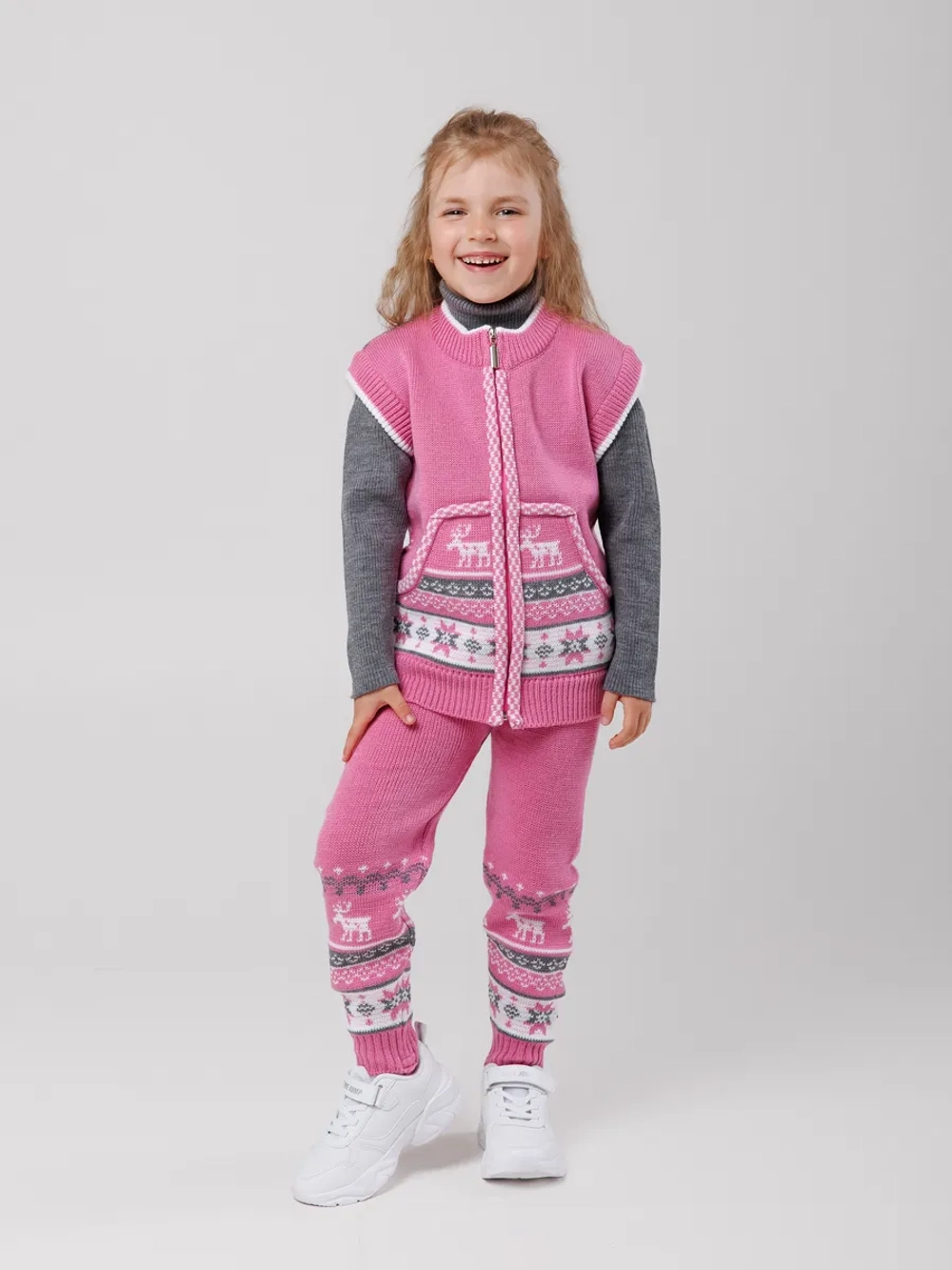 Жилетка вязаная на молнии