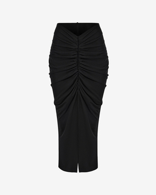 Юбка миди из трикотажа с драпировкой