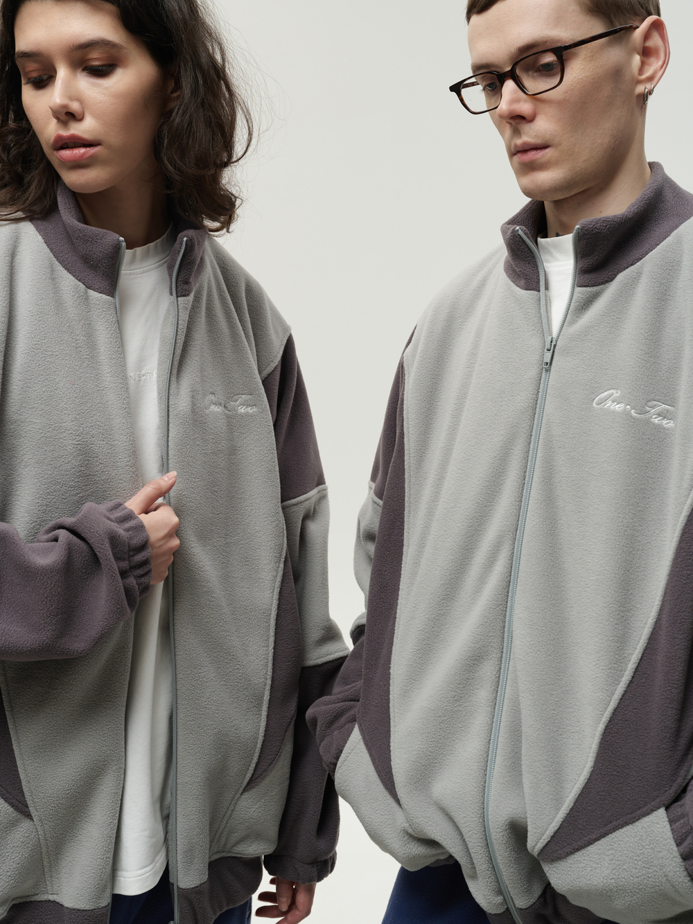 Zip-Up Sweatshirt Double Grey