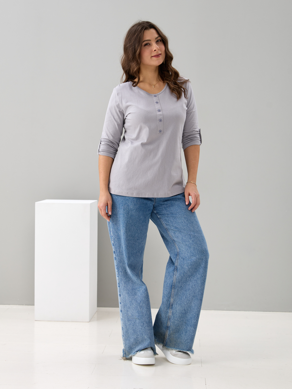 Лонгслив ЛНк-005/светло-серый