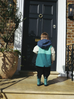 Куртка непромокаемая с капюшоном для мальчика Next Q60-459, Белый, Мятный