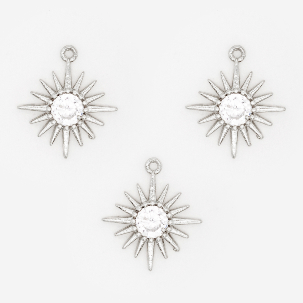 пд38р Подвеска "Метеор" 10мм, родий