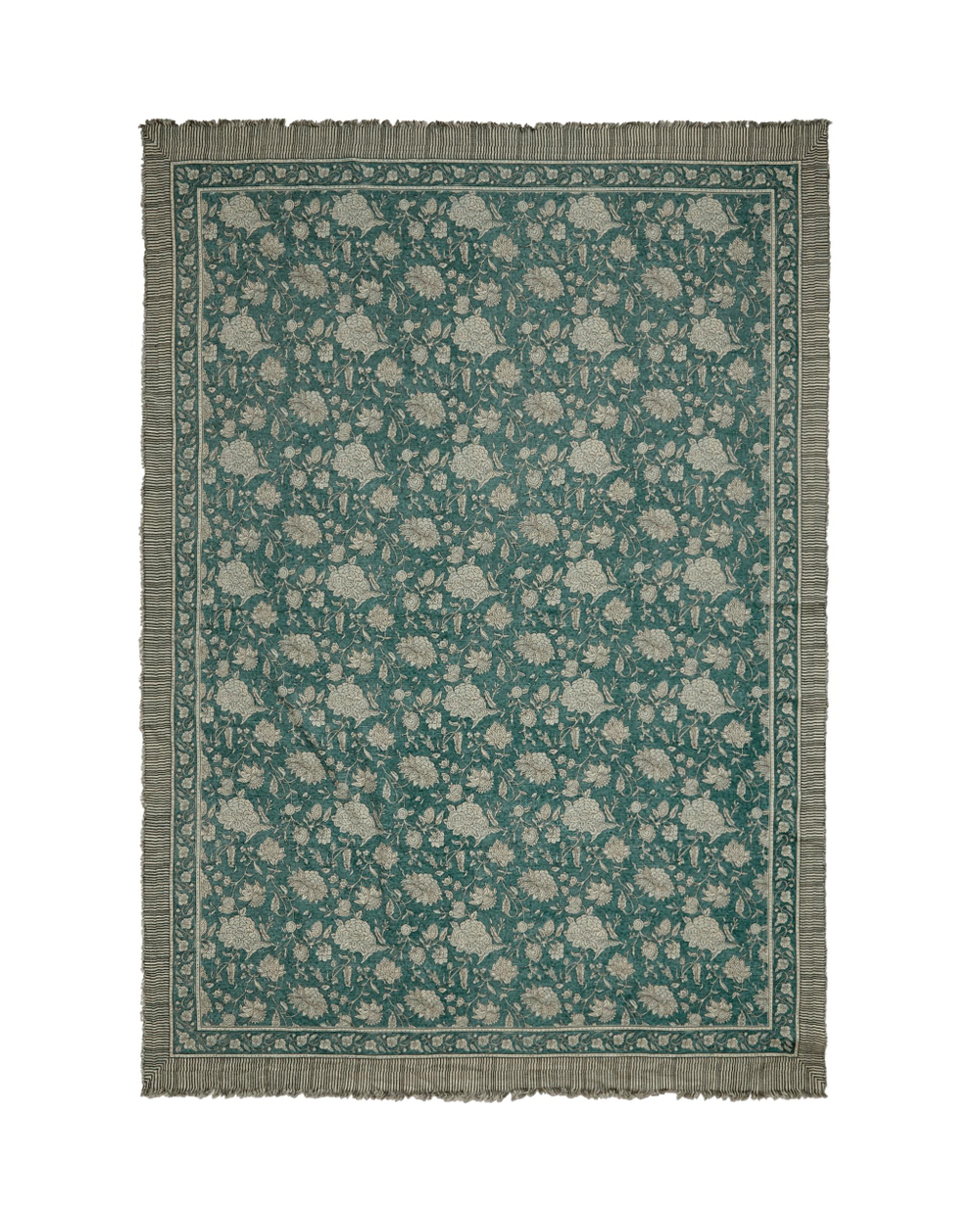 Zara Home плед из хлопка, бирюзовый, в полоску, 140x190 см