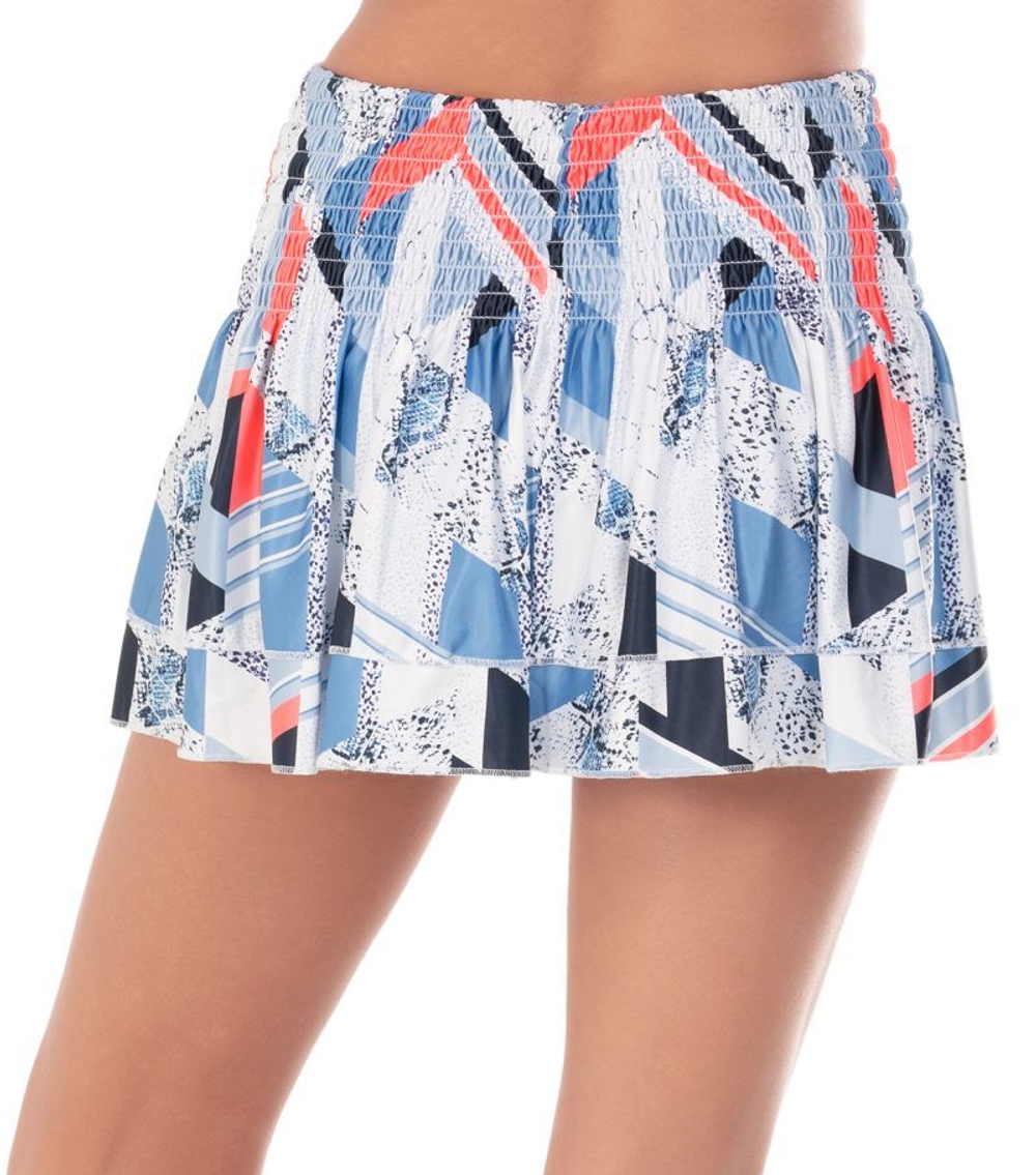 Теннисная юбка Lucky in Love Snake Rattle N' Roll Длинная юбка Snake Point Smocked - bluemarine