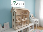 Кукольный домик для девочек, 61х27х65, Виктория, полка органайзер для игрушек, в детскую, березовая фанера