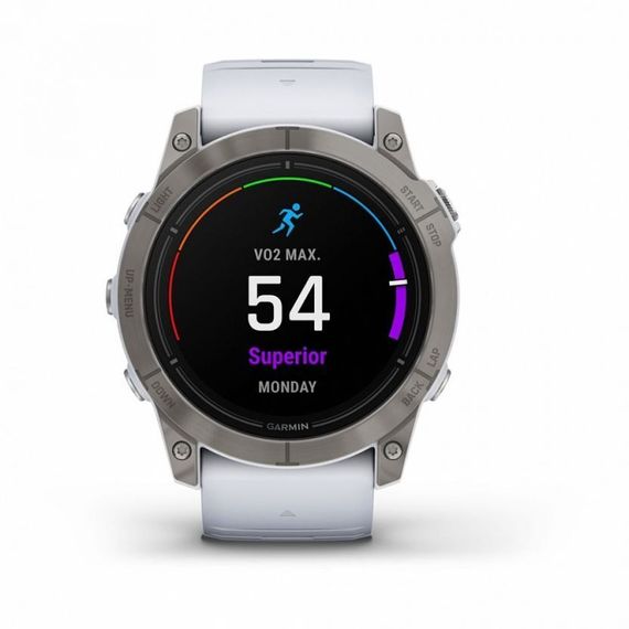 Garmin EPIX PRO Gen 2 Sapphire 51 мм — белый титановый DLC, белый ремешок