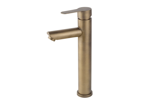 Смеситель для умывальника SANDAY, высокий, нерж.сталь, бронза 3470-24