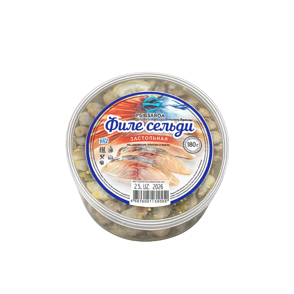 Филе сельди Рыбзавод Застольная 180 гр