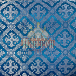 Шёлк "Канон" голубой с серебром