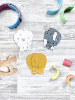 Рукавички антицарапки Mjölk Чайки/Звёзды/Mustard сет из 3х пар