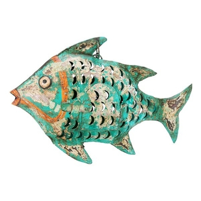 Подсвечник подвесной "Рыба" 47x8x31см Металл