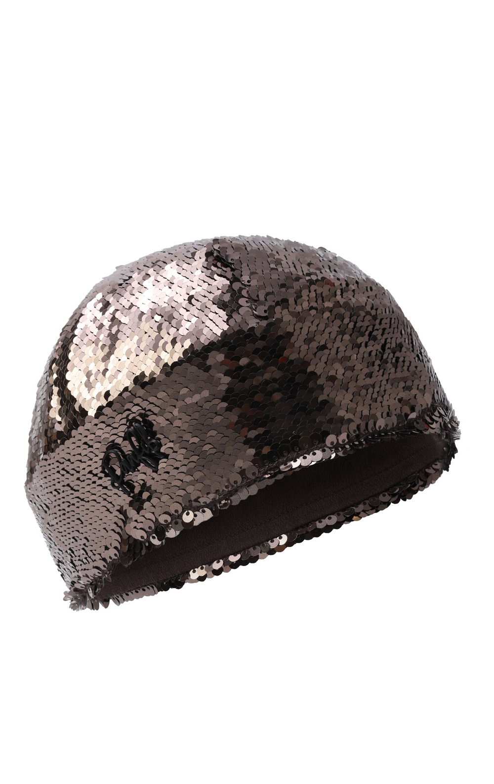 Шапочка с пайетками коричневая