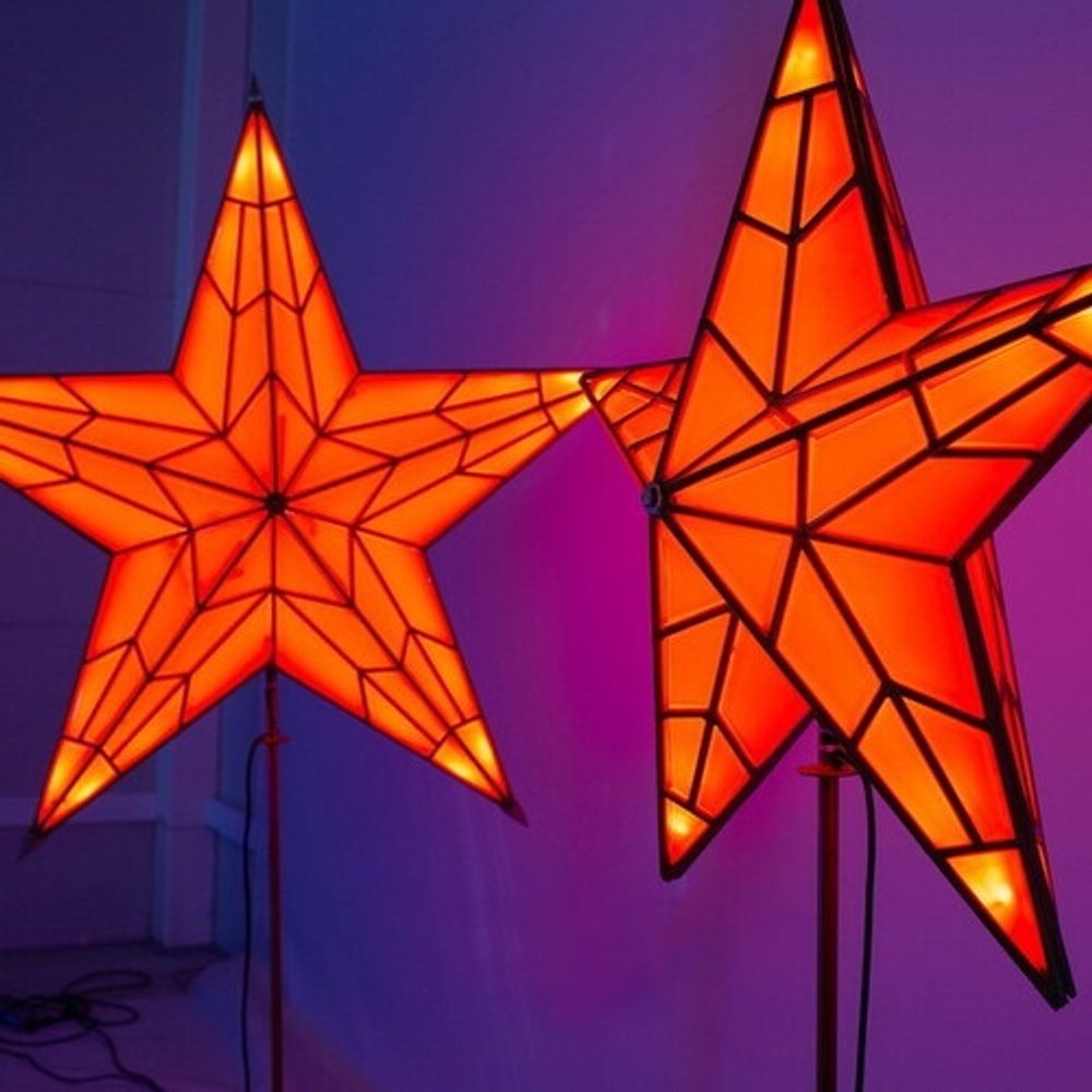 макушка/звезда на уличную елку Рубиновая