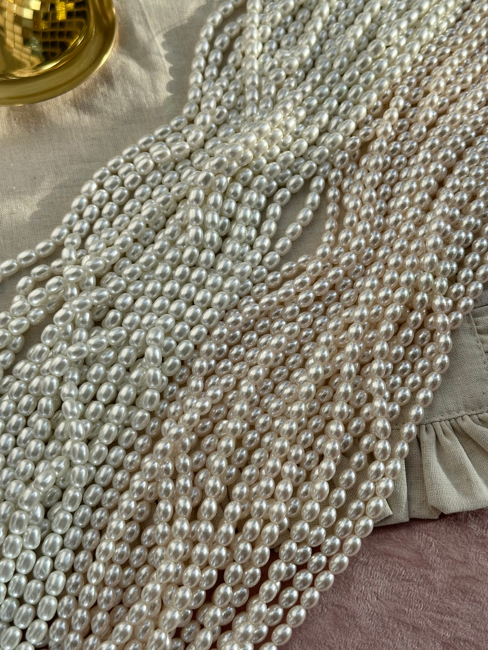 Жемчуг рис 6х8мм, "Майорка.Имитация" (нить)