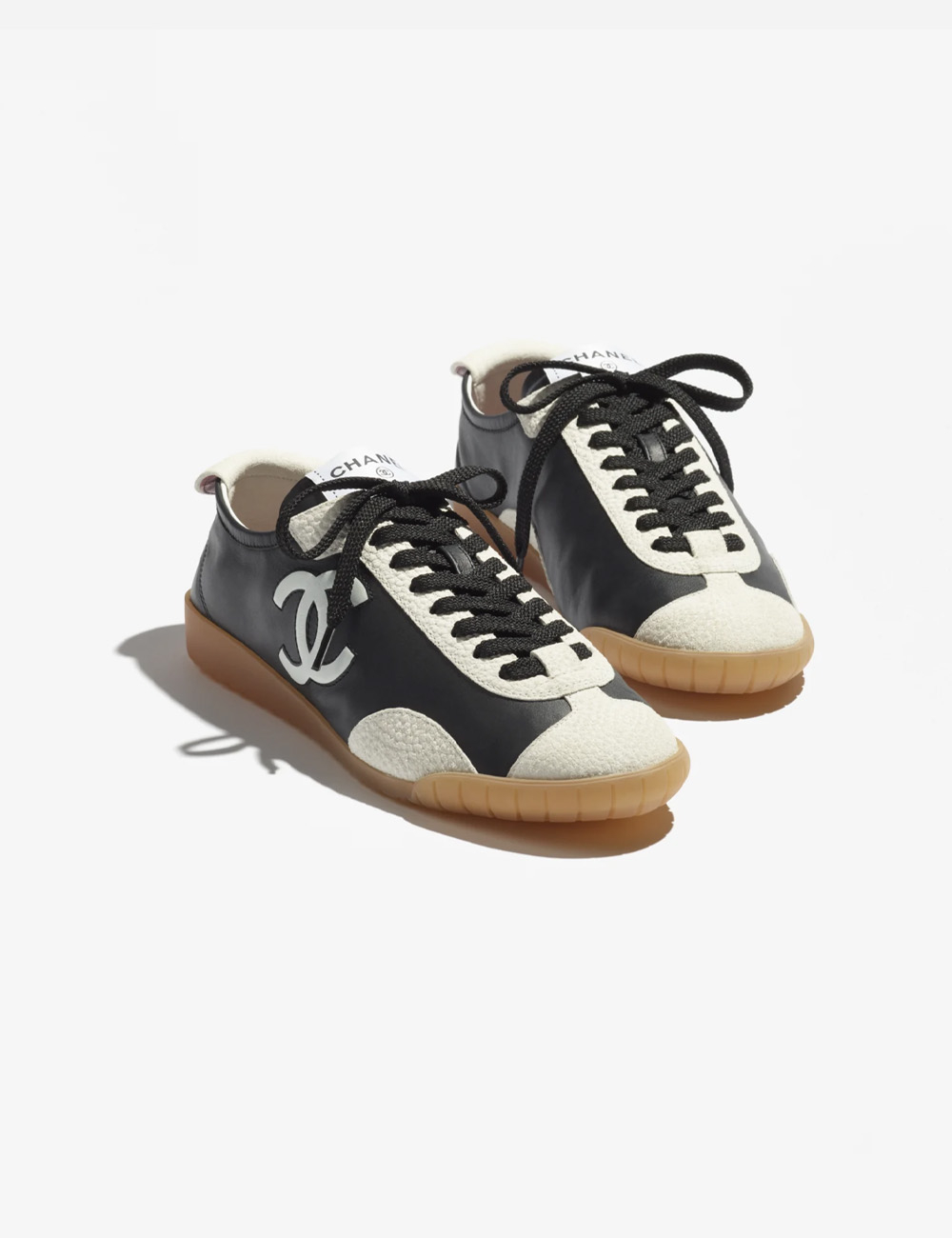 Кроссовки Chanel Trainers Calfskin Embossed Suede "Black & White"